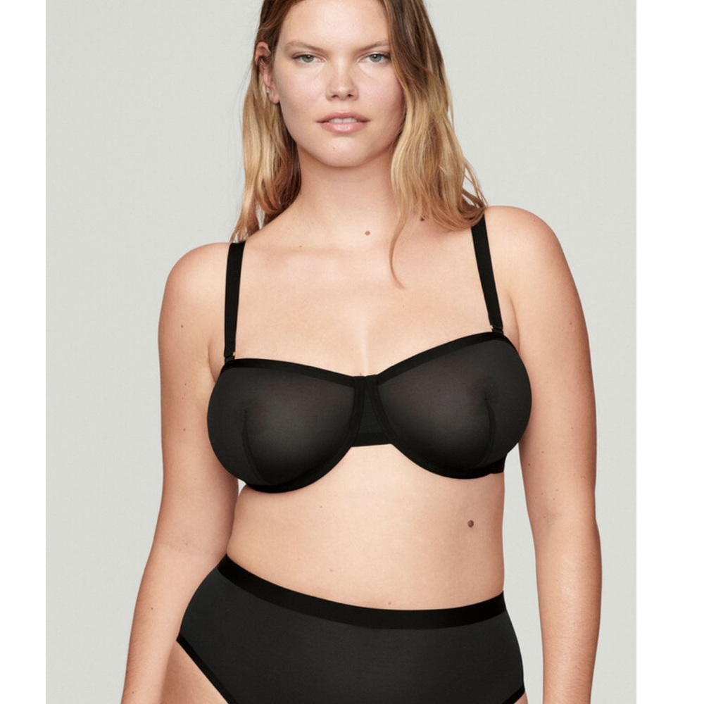 Black mesh Balconette bra by CUUP 36C